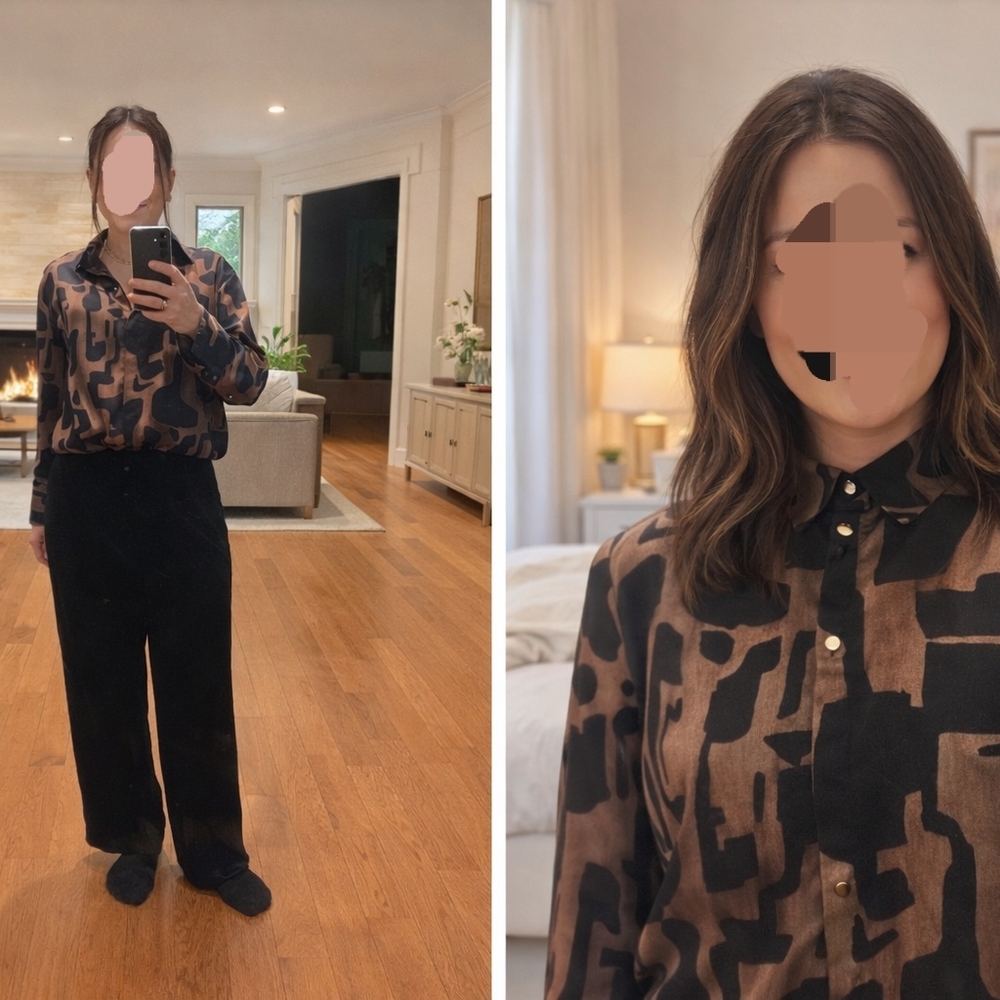 Abstract Patterned Button-Up Shirt - image 2